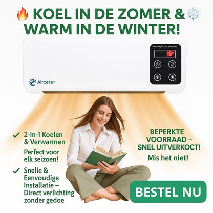2-in-1 Wand Airco & Verwarming – Draagbaar + Gratis Cadeaus 🎁🔥